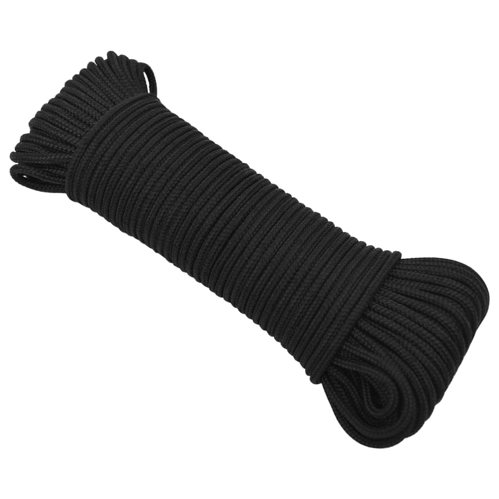 Vidaxl -Bootseil 3 mm 100 m Polypropen schwarz