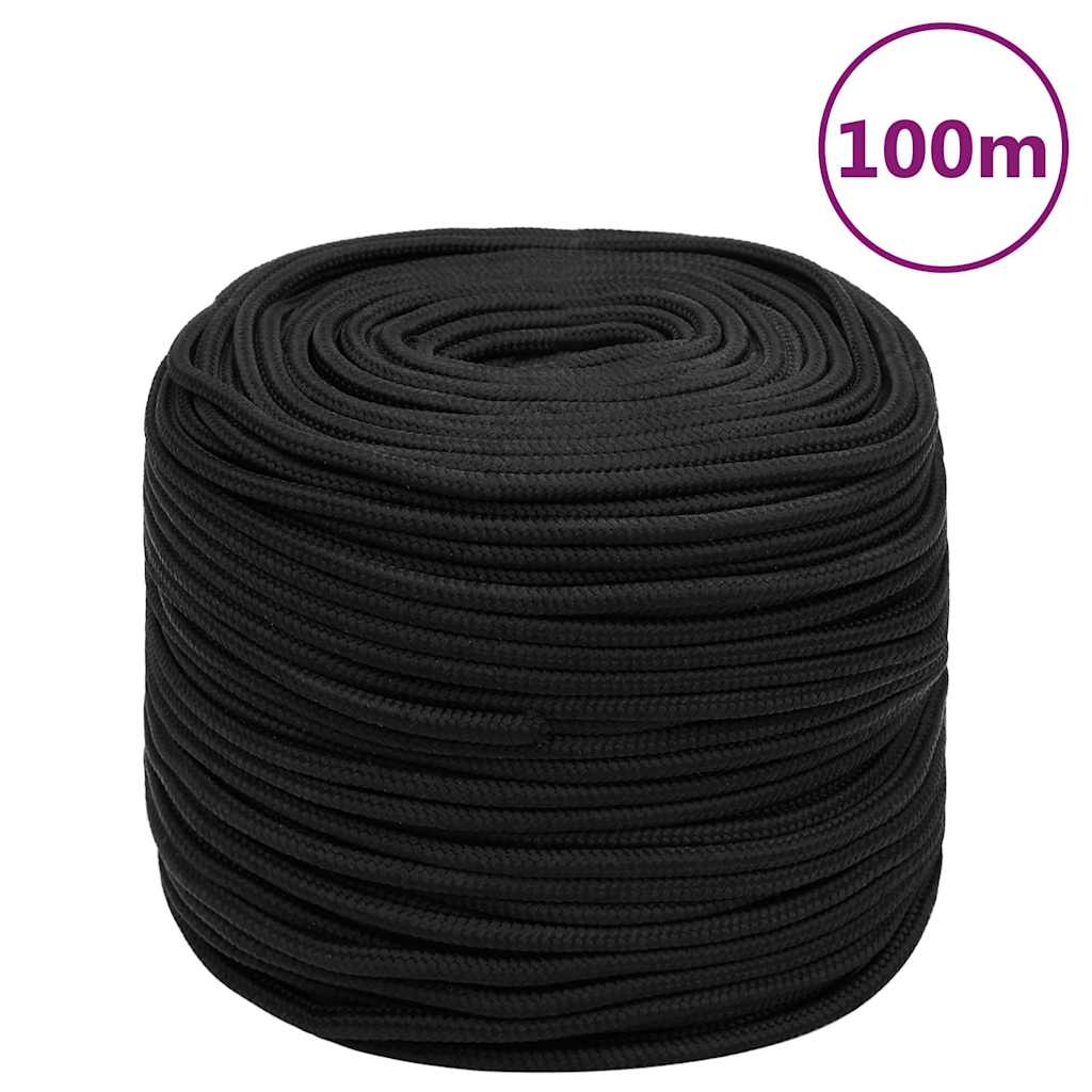 Vidaxl -Bootseil 6 mm 100 m Polypropen Schwarz