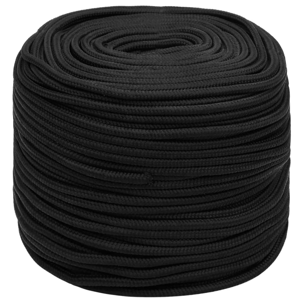 Vidaxl -Bootseil 10 mm 50 m Polypropen Schwarz