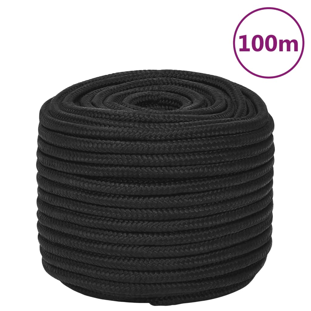 Vidaxl -Bootseil 12 mm 100 m Polypropen Schwarz