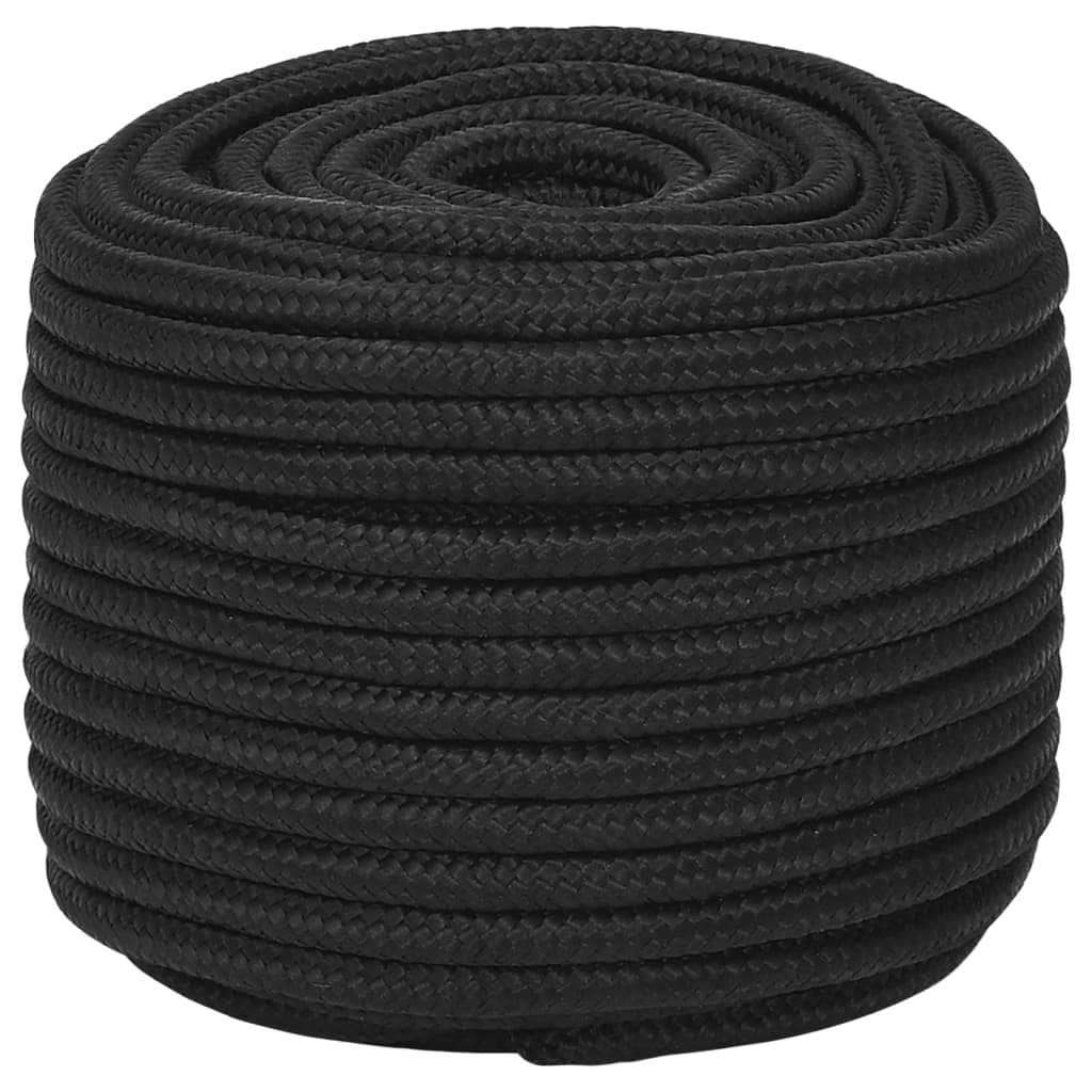 Vidaxl -Bootseil 12 mm 100 m Polypropen Schwarz