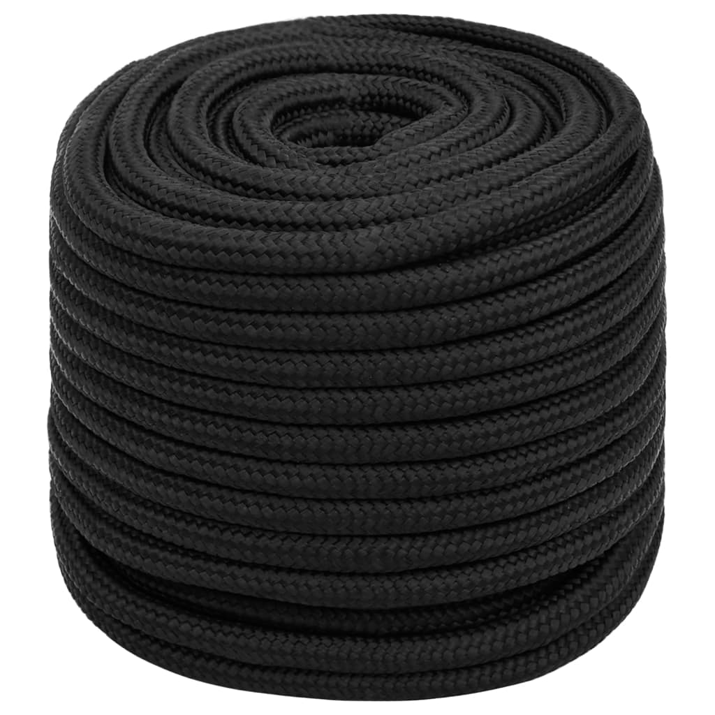 Vidaxl -Bootseil 16 mm 25 m Polypropen Schwarz