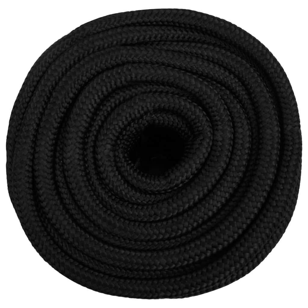 Vidaxl -Bootseil 16 mm 25 m Polypropen Schwarz