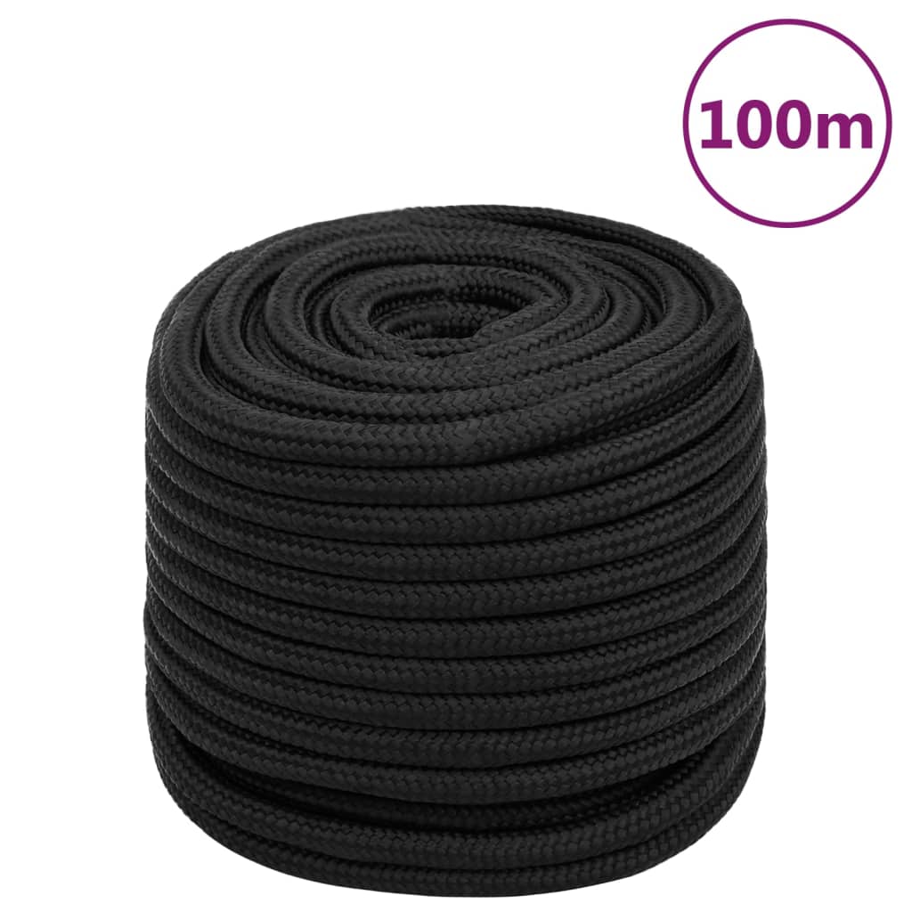 Vidaxl -Bootseil 16 mm 100 m Polypropen Schwarz