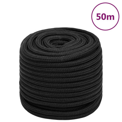 Vidaxl -Bootseil 18 mm 50 m Polypropen Schwarz