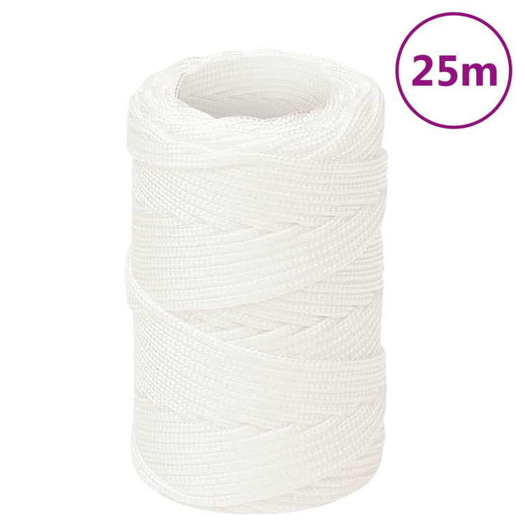 Vidaxl -Bootseil 2 mm 25 m Polypropylen Voll weiß