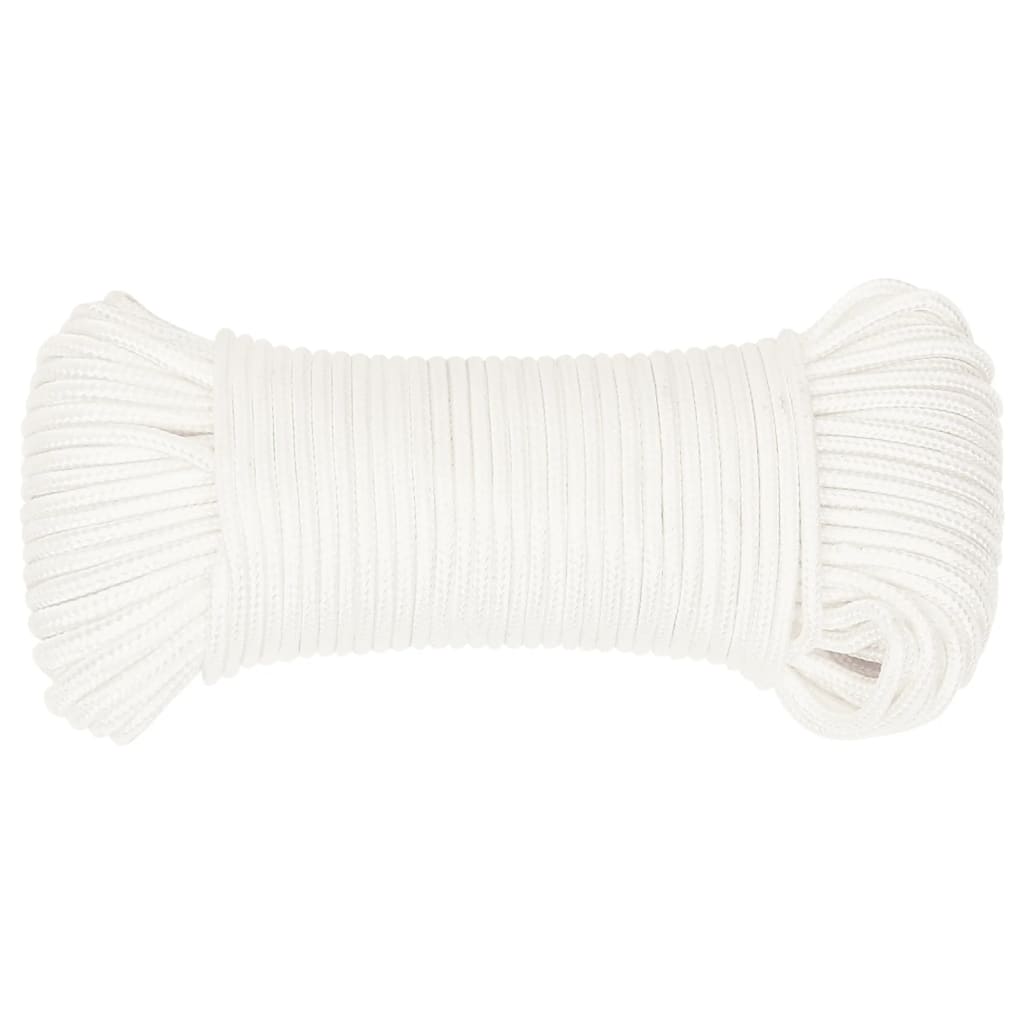 Vidaxl -Bootseil 4 mm 25 m Polypropylen Voll weiß