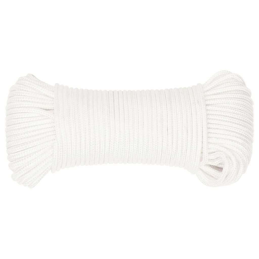 Vidaxl -Bootseil 4 mm 50 m Polypropylen Voll weiß