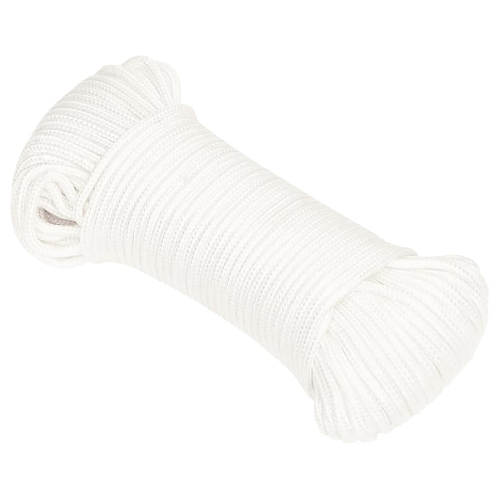 Vidaxl -Bootseil 4 mm 500 m Polypropylen Voll weiß