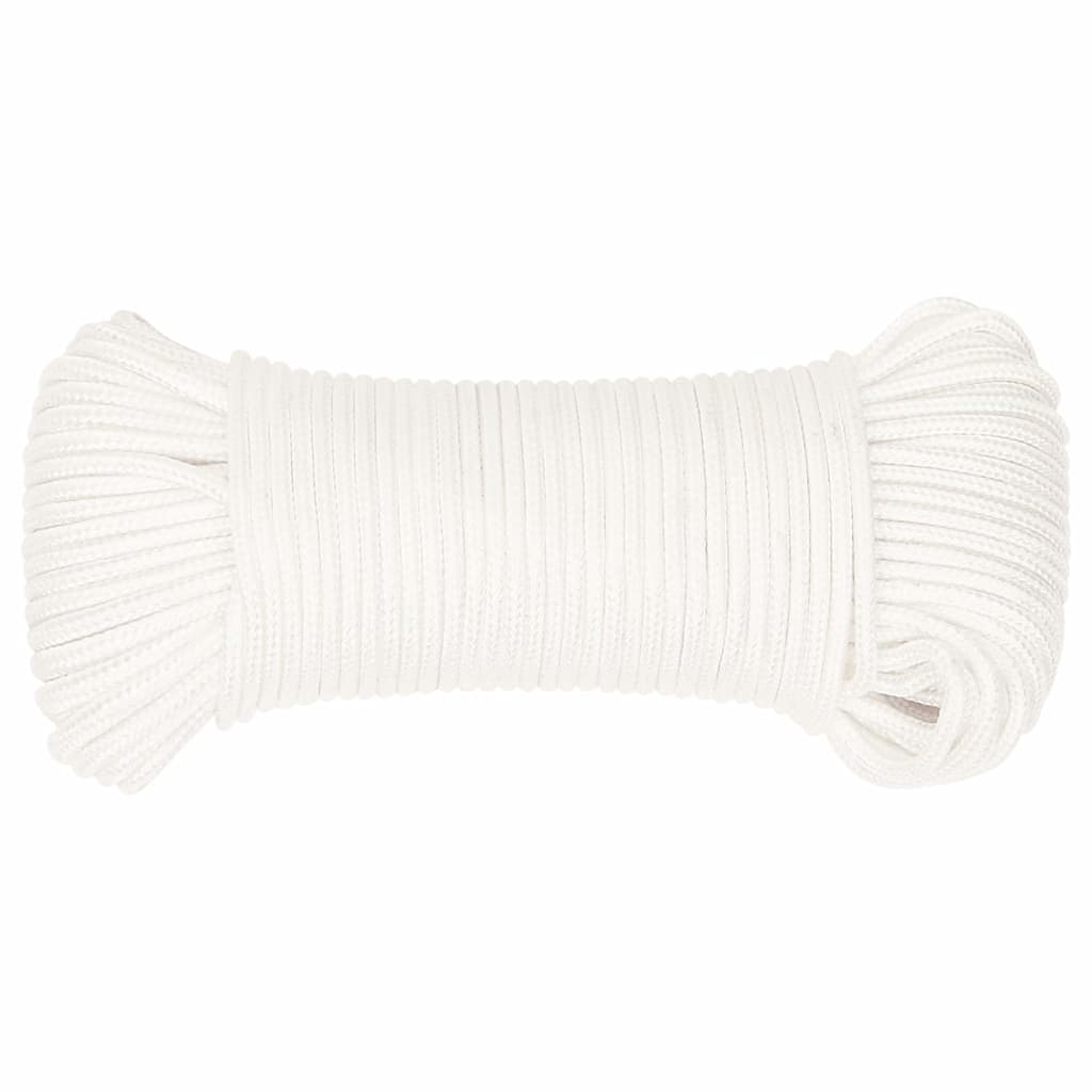 Vidaxl -Bootseil 4 mm 500 m Polypropylen Voll weiß