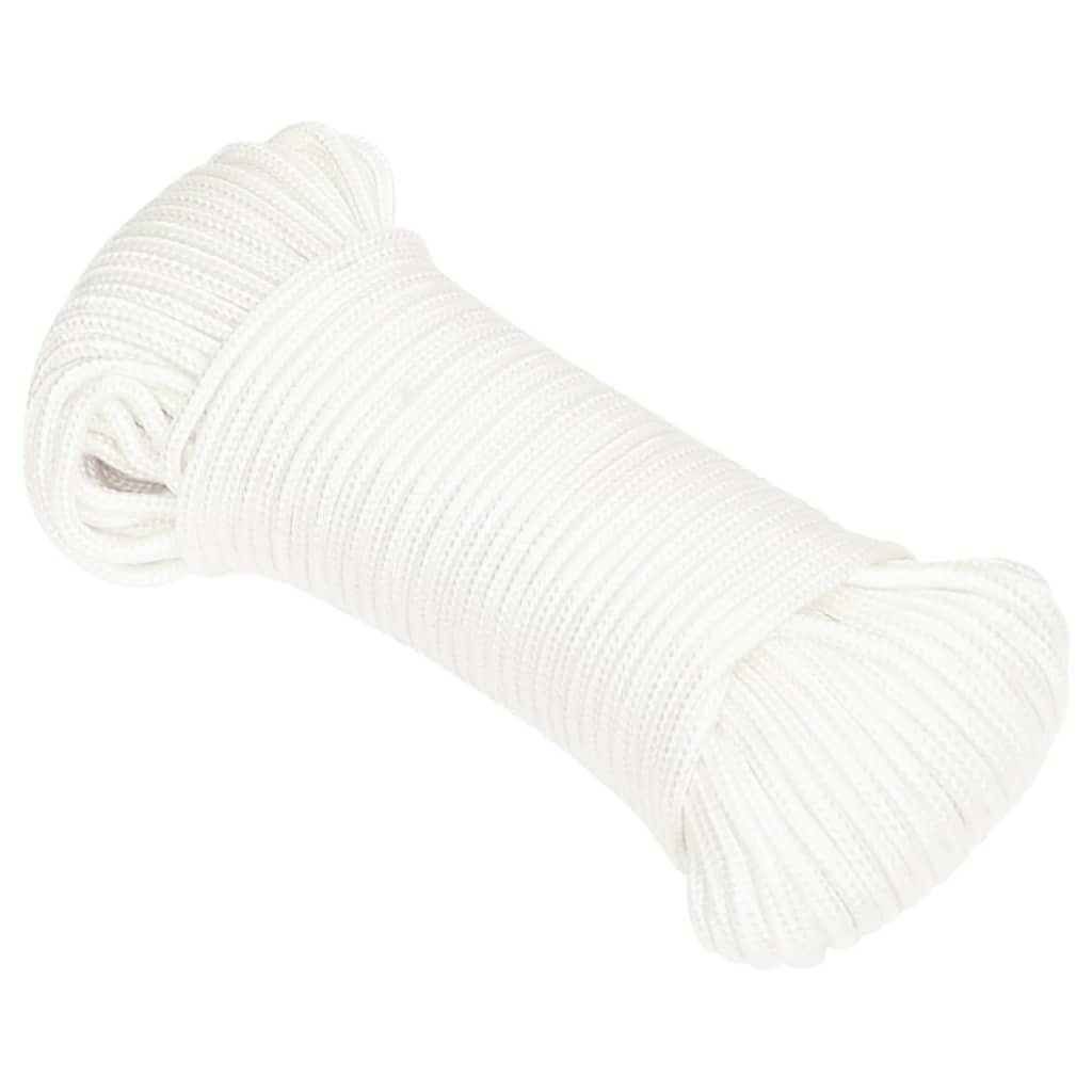Vidaxl -Bootseil 5 mm 25 m Polypropylen Voll weiß