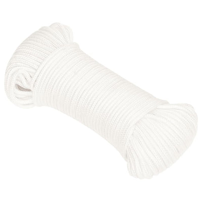 Vidaxl -Bootseil 5 mm 500 m Polypropylen Voll weiß