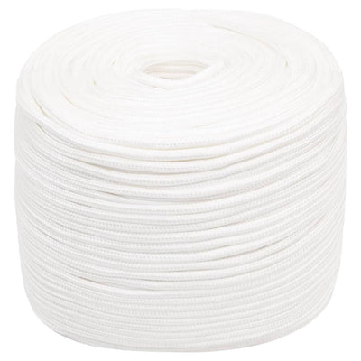 Vidaxl -Bootseil 6 mm 25 m Polypropylen Voll weiß