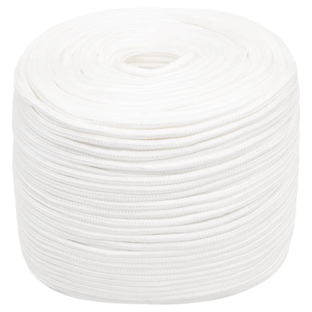 Vidaxl -Bootseil 6 mm 50 m Polypropylen Voll weiß