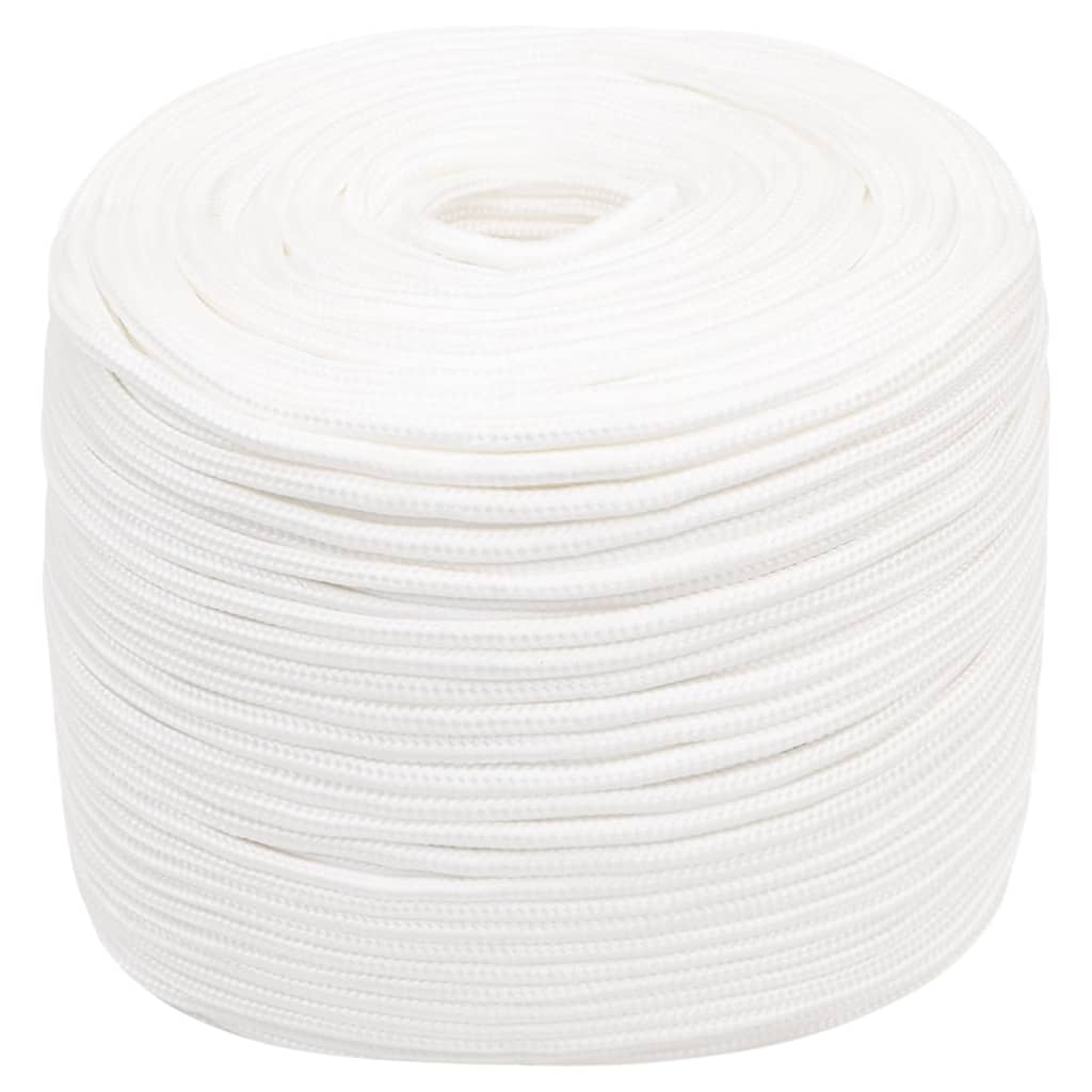 Vidaxl -Bootseil 8 mm 500 m Polypropylen Voll weiß