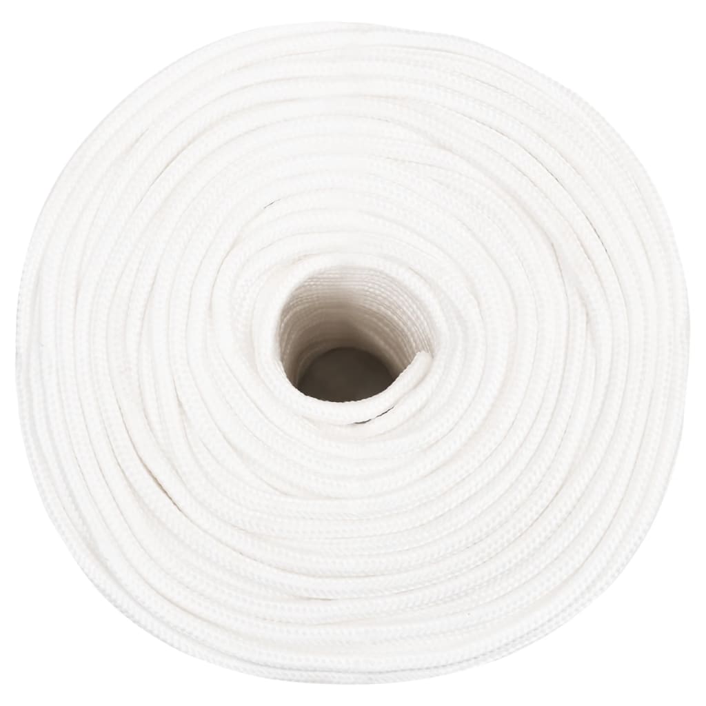 Vidaxl -Bootseil 10 mm 100 m Polypropylen Voll weiß