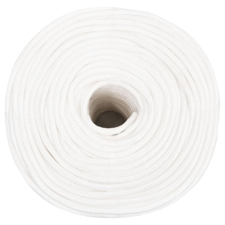 Vidaxl -Bootseil 10 mm 100 m Polypropylen Voll weiß