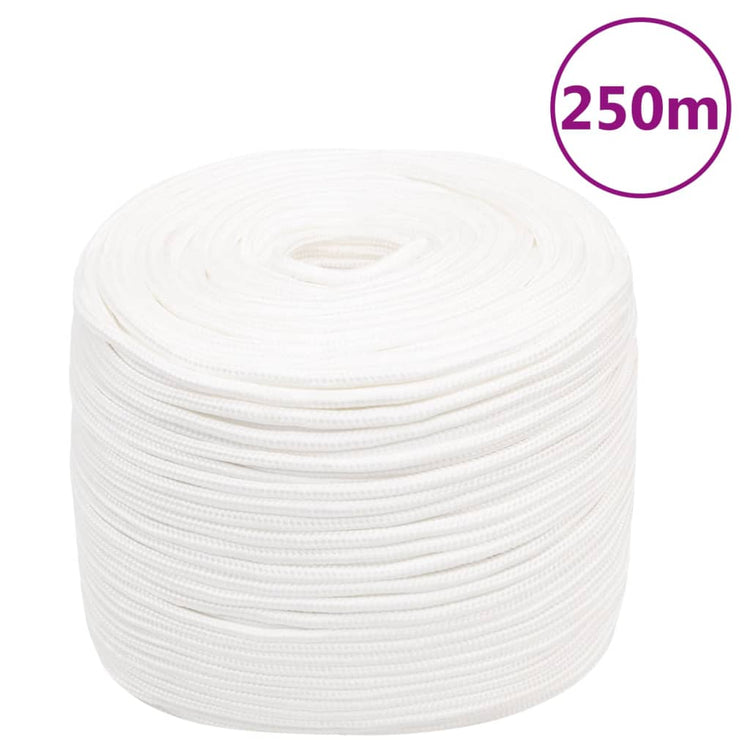Vidaxl -Bootseil 10 mm 250 m Polypropylen Voll weiß