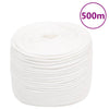 Vidaxl -Bootseil 10 mm 500 m Polypropylen Voll weiß