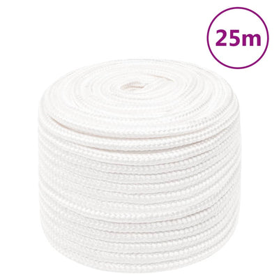Vidaxl -Bootseil 12 mm 25 m Polypropylen Voll weiß