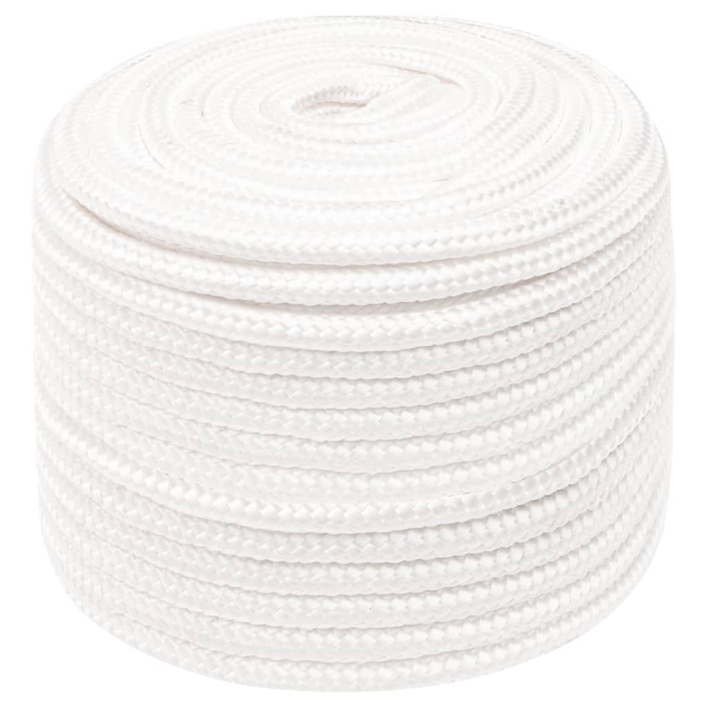 Vidaxl -Bootseil 12 mm 50 m Polypropylen Voll weiß