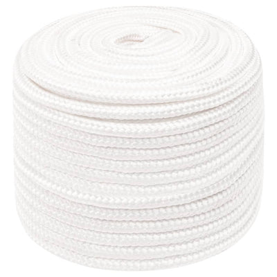 Vidaxl -Bootseil 12 mm 50 m Polypropylen Voll weiß