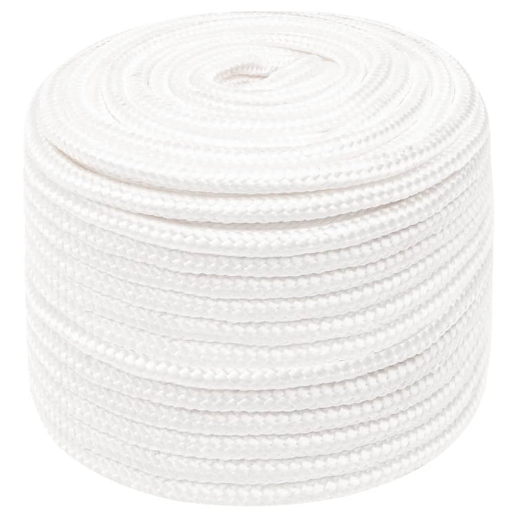 Vidaxl -Bootseil 12 mm 100 m Polypropylen Voll weiß