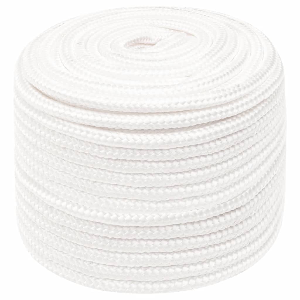 Vidaxl -Bootseil 12 mm 250 m Polypropylen Voll weiß