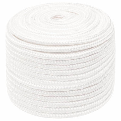 Vidaxl -Bootseil 12 mm 250 m Polypropylen Voll weiß
