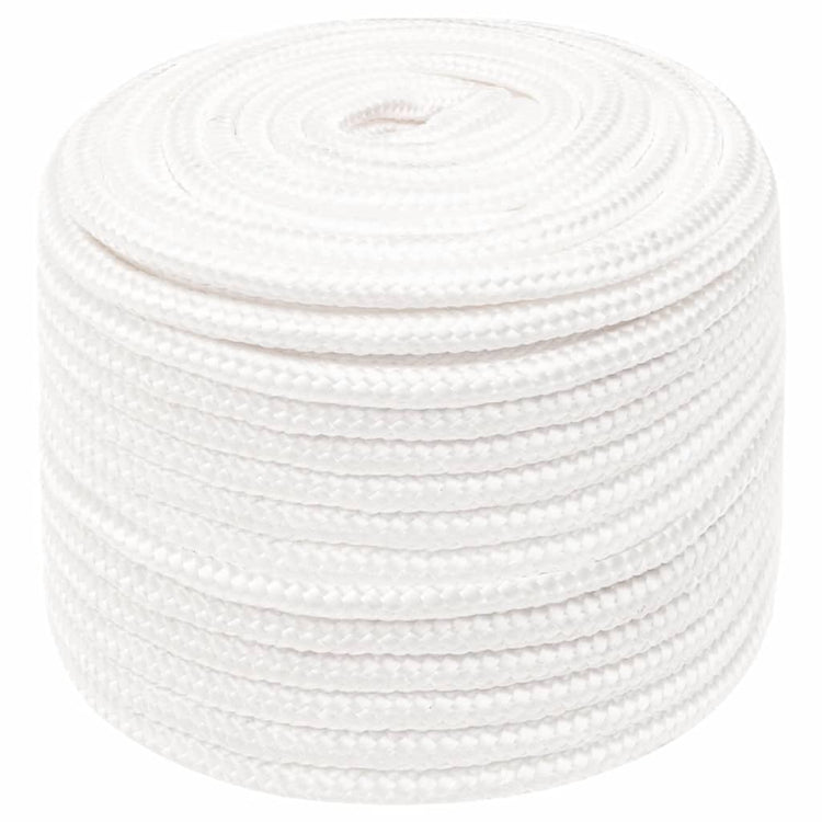 Vidaxl -Bootseil 12 mm 250 m Polypropylen Voll weiß