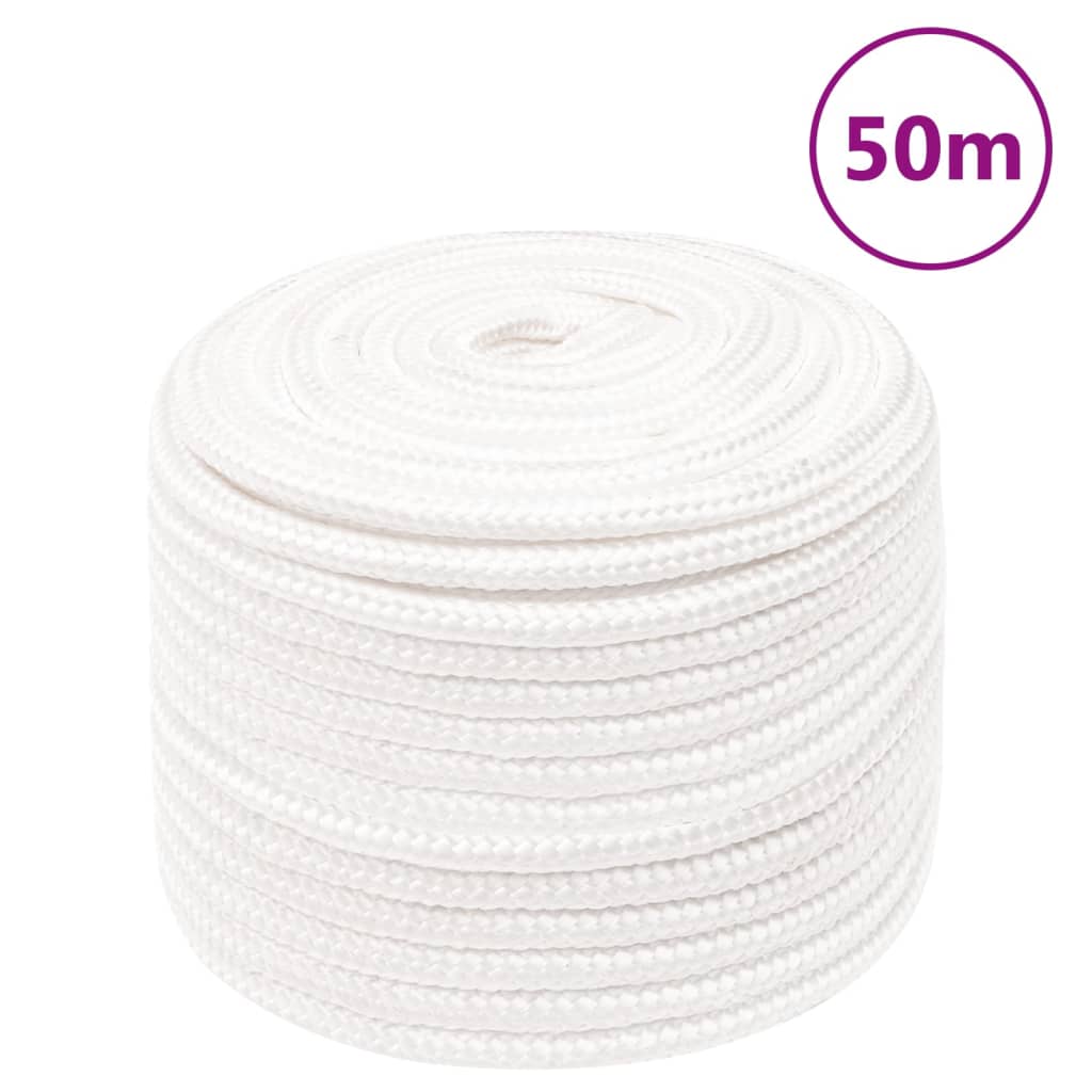 Vidaxl -Bootseil 14 mm 50 m Polypropylen Voll weiß