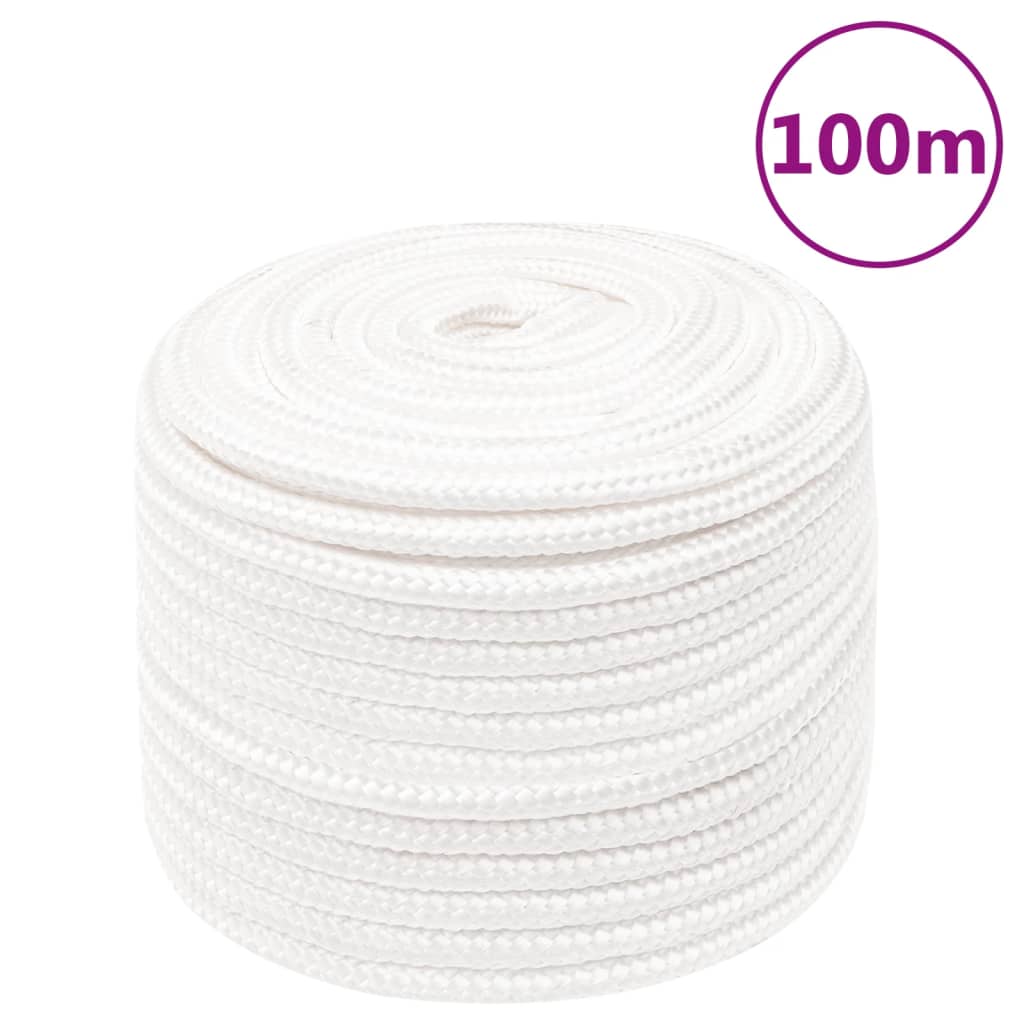 Vidaxl -Bootseil 14 mm 100 m Polypropylen Voll weiß