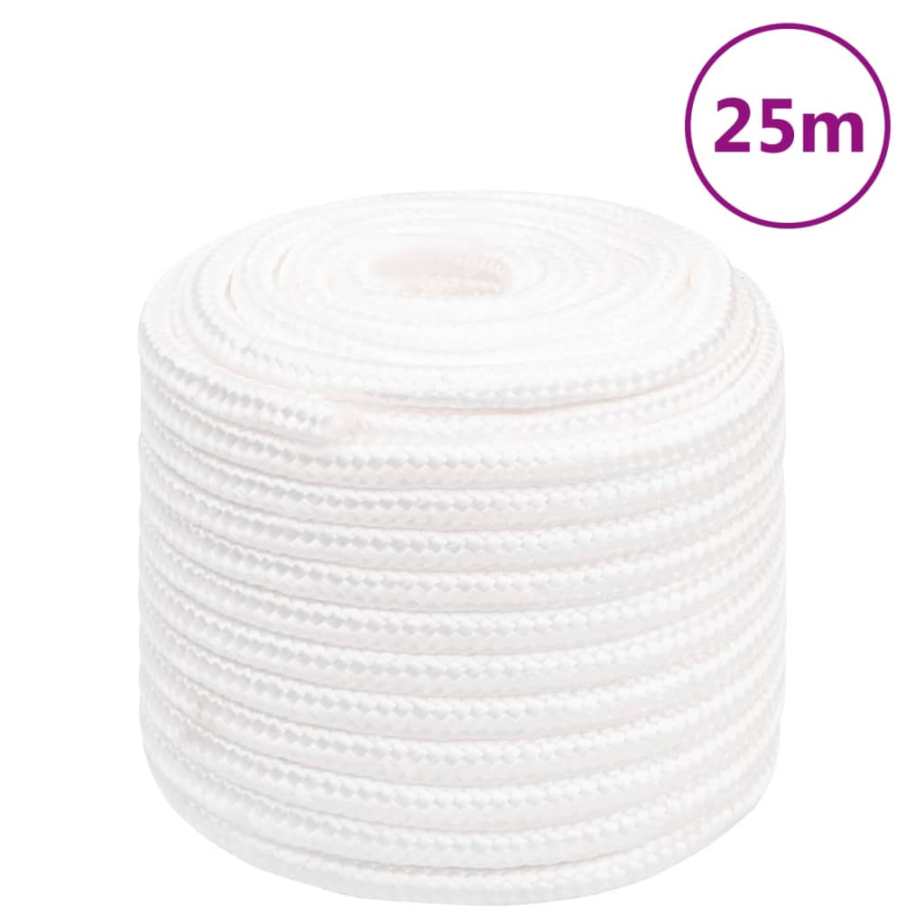Vidaxl -Bootseil 16 mm 25 m Polypropylen Voll weiß