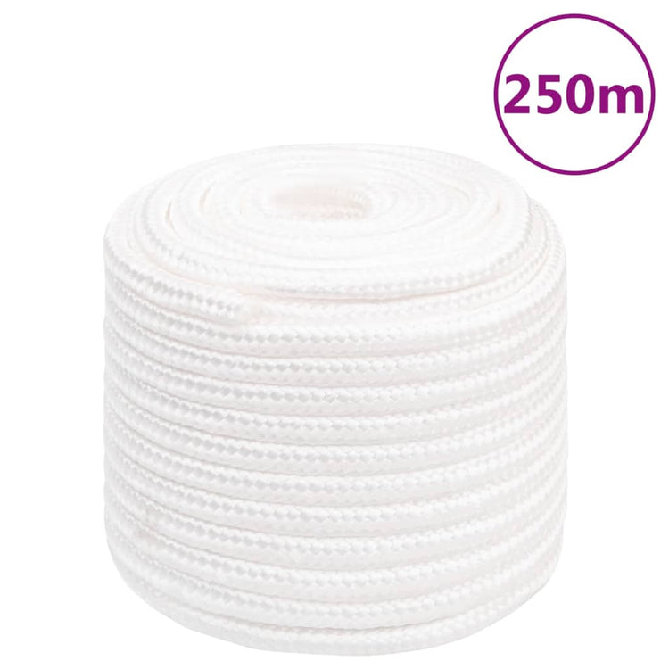 Vidaxl -Bootseil 16 mm 250 m Polypropylen Voll weiß