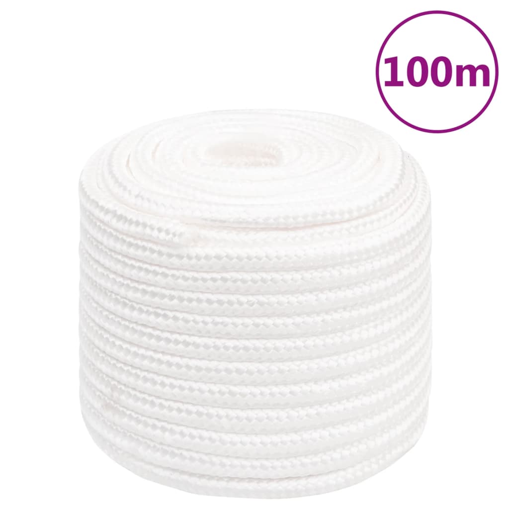 Vidaxl -Bootseil 18 mm 100 m Polypropylen Voll weiß