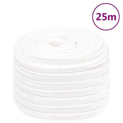 Vidaxl -Bootseil 20 mm 25 m Polypropylen Voll weiß