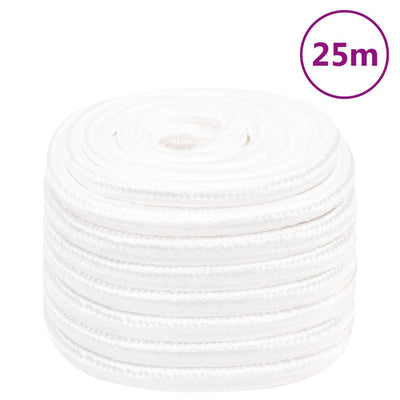 Vidaxl -Bootseil 20 mm 25 m Polypropylen Voll weiß