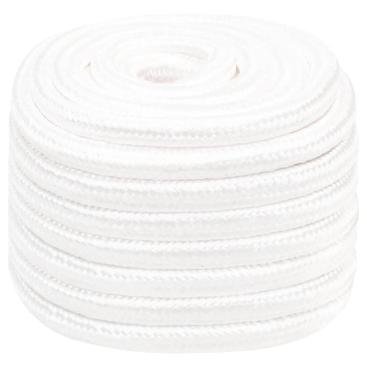 Vidaxl -Bootseil 20 mm 50 m Polypropylen Voll weiß