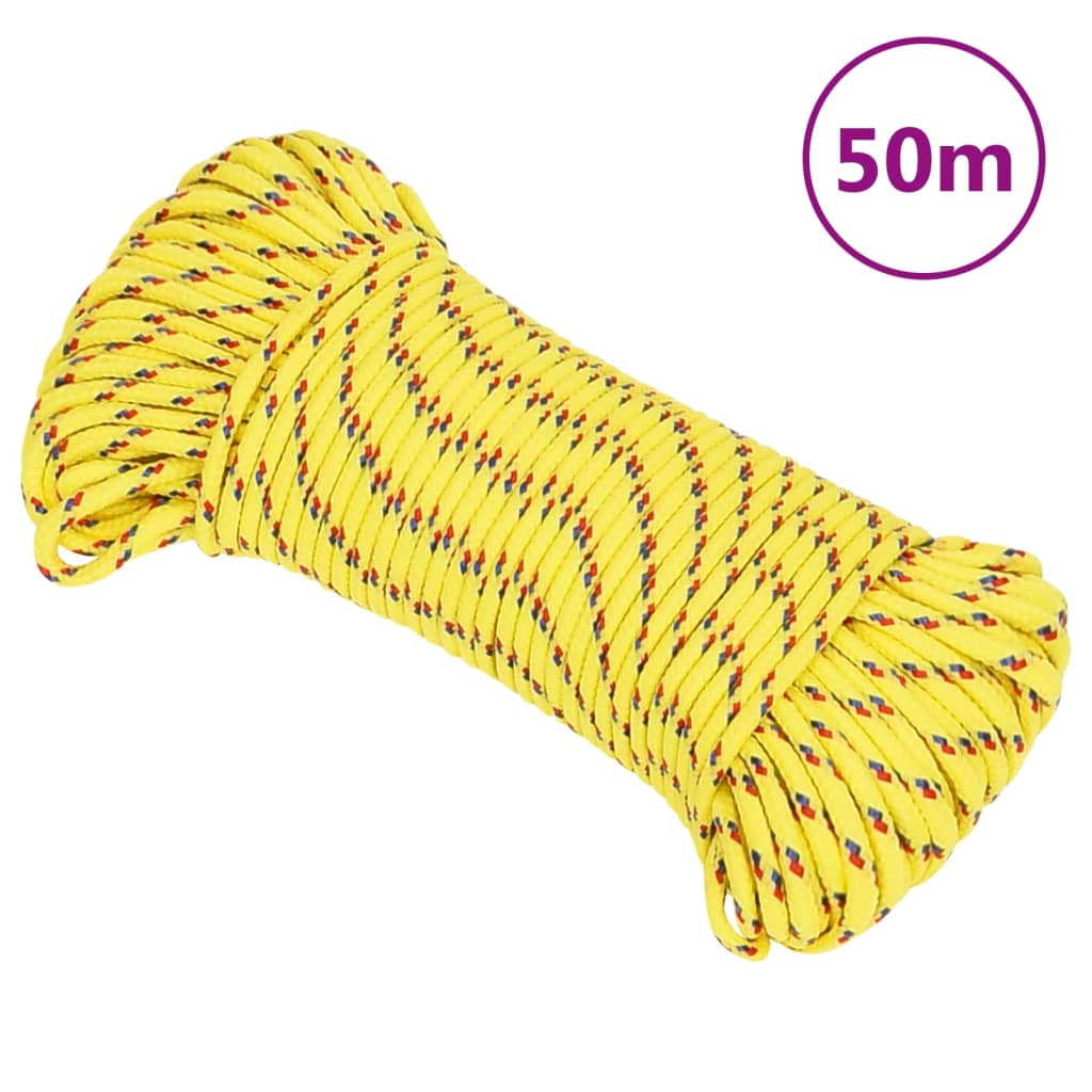 Vidaxl -Bootseil 4 mm 50 m Polypropylengelb