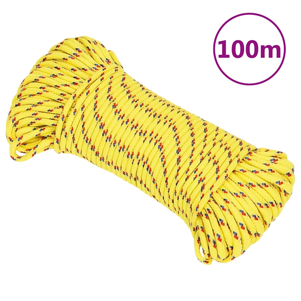 Vidaxl -Bootseil 5 mm 100 m Polypropylengelb