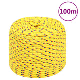Vidaxl -Bootseil 10 mm 100 m Polypropylengelb - afbeelding 1