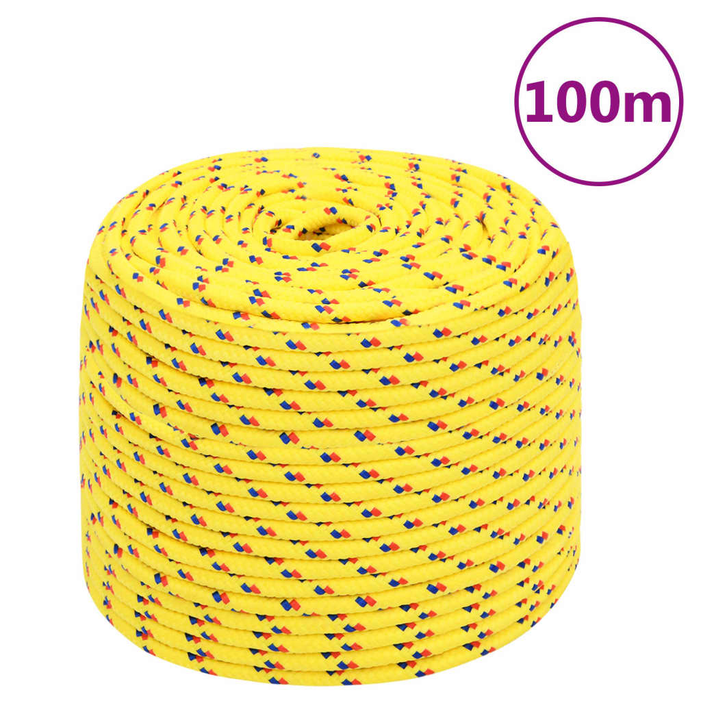 Vidaxl -Bootseil 10 mm 100 m Polypropylengelb