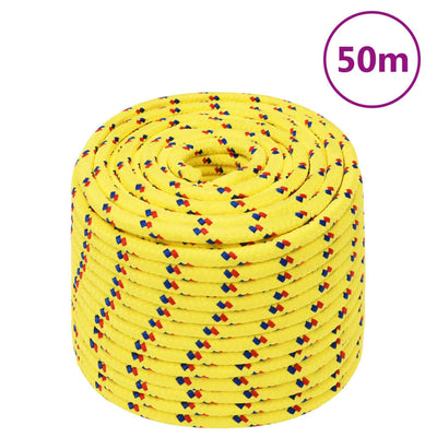 Vidaxl -Bootseil 12 mm 50 m Polypropylengelb