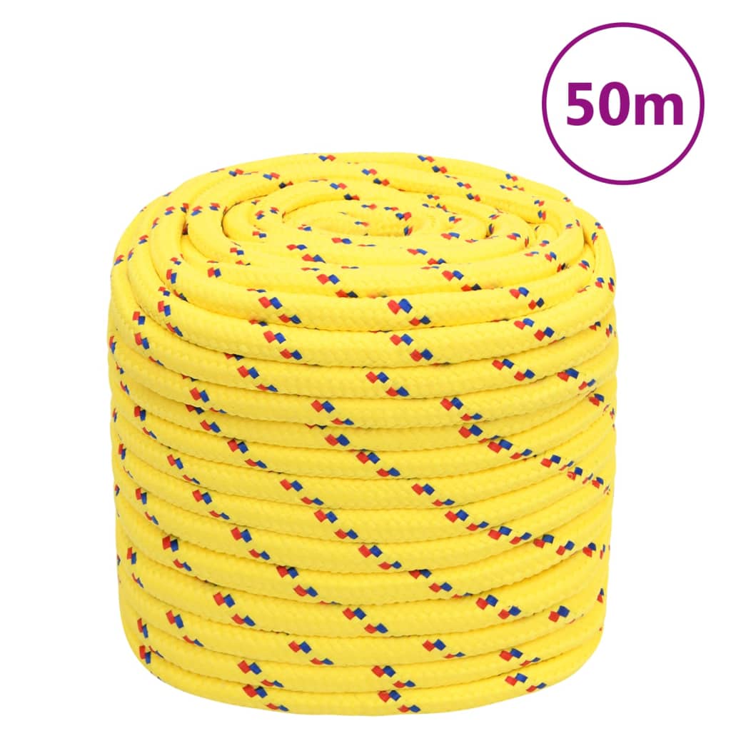 Vidaxl -Bootseil 16 mm 50 m Polypropylengelb