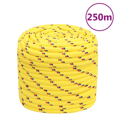 Vidaxl -Bootseil 16 mm 250 m Polypropylengelb