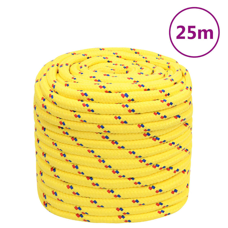 Vidaxl -Bootseil 18 mm 25 m Polypropylengelb