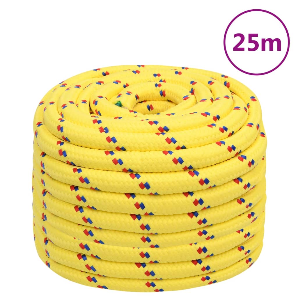 Vidaxl -Bootseil 20 mm 25 m Polypropylengelb