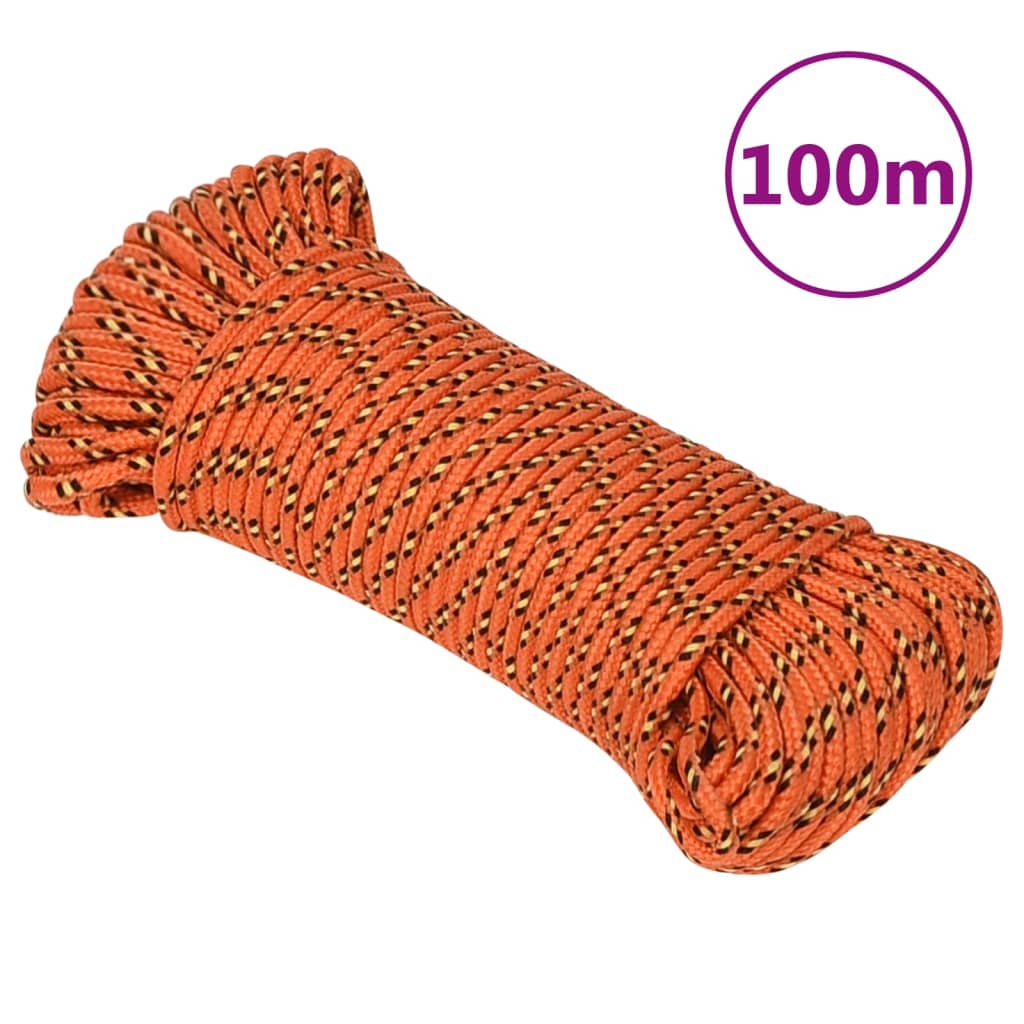 Vidaxl -Bootseil 4 mm 100 m Polypropylenorange