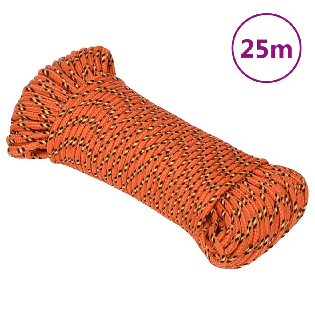 Vidaxl -Bootseil 5 mm 25 m Polypropylenorange