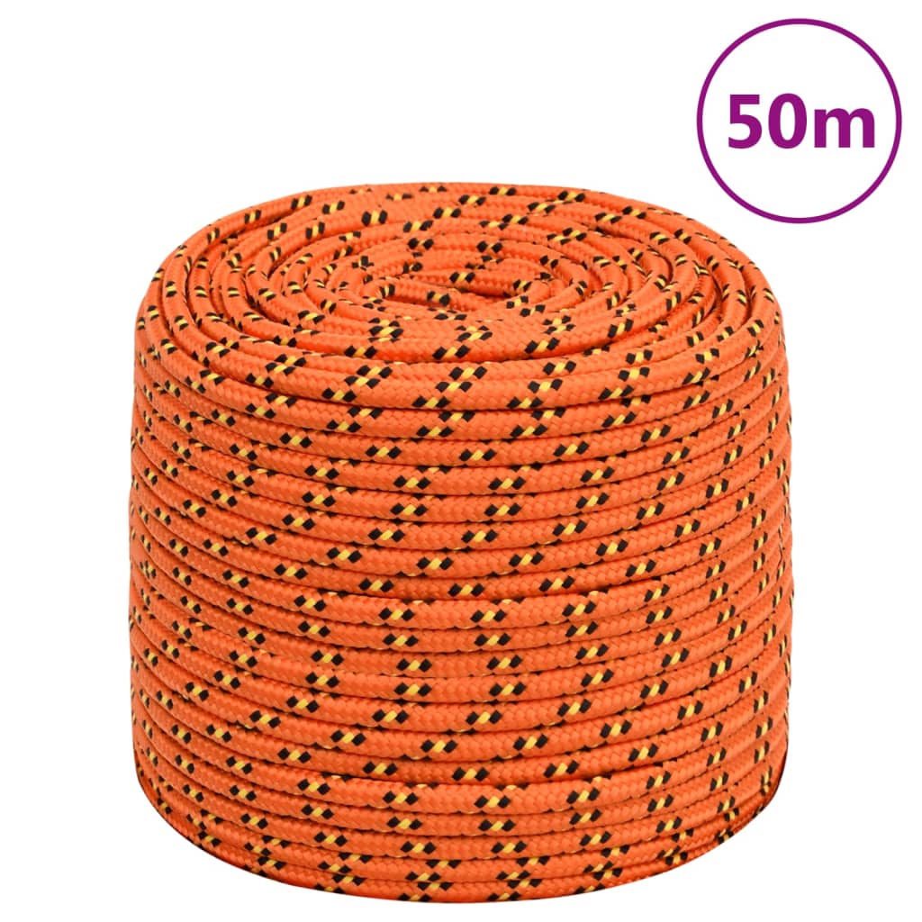Vidaxl -Bootseil 8 mm 50 m Polypropylenorange